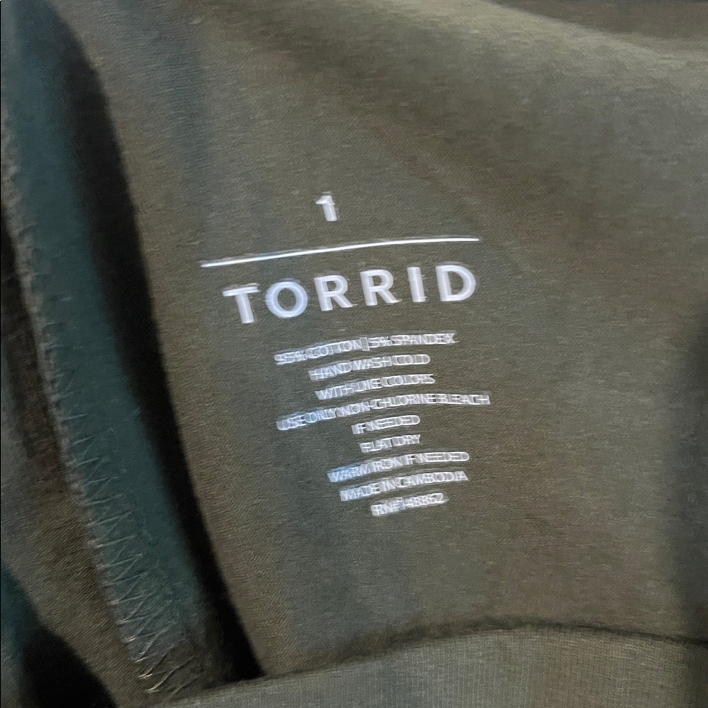 Torrid Distressed Leggings Green Size 1 - Picture 3 of 3